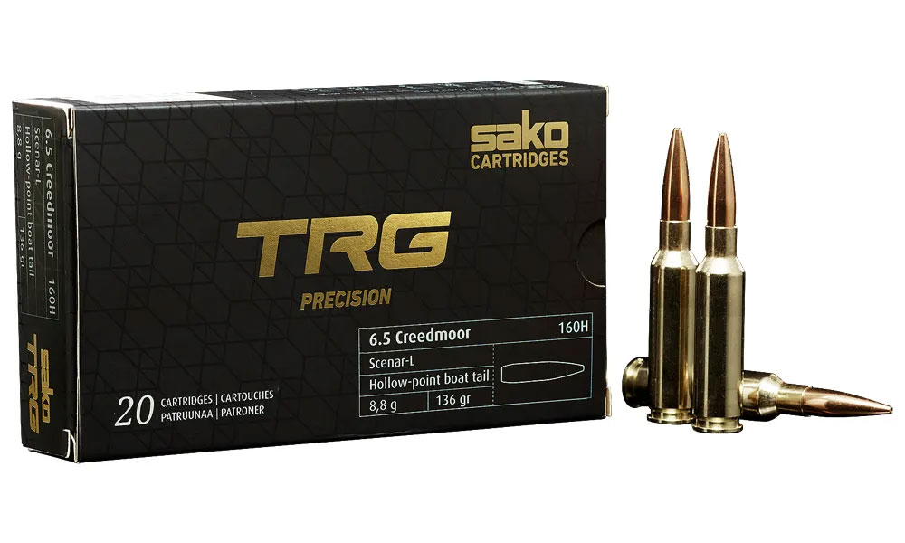 Sako TRG Precision 136 gr HPBT 6.5 Creedmoor Ammunition, 20 Rounds - C663160HSA10X - Sako