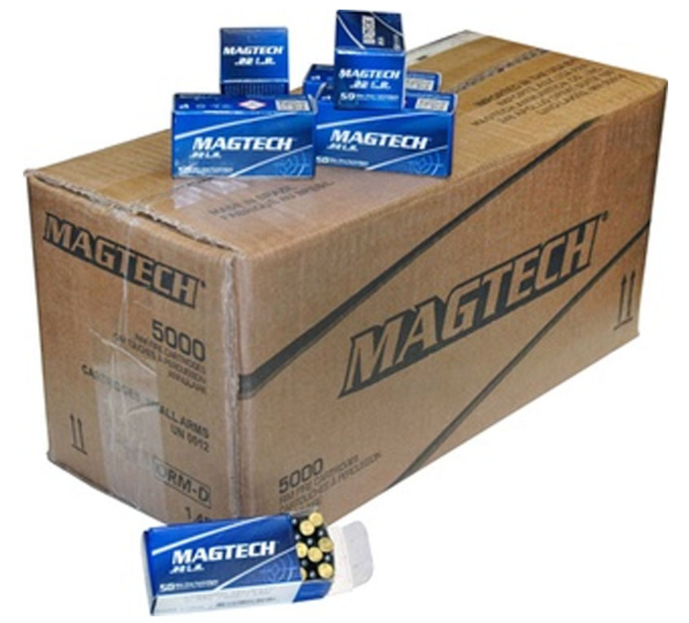 Magtech Rimfire .22LR Ammunition, 5000 Rounds Lead Round Nose 40Gr - 22B - Magtech
