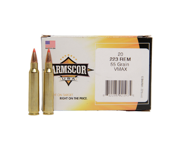 Armscor 55 gr V-Max .223 Rem/5.56 Ammo, 20/box - AC2235N - Armscor
