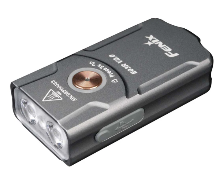 Fenix Grey 500 Lumen Rechargeable Keychain Light - FX-E03Rv2-GREY