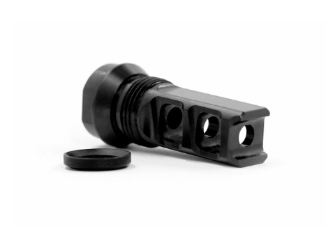 Breek Arms - 2 Port Muzzle Brake, 5.56, 1/2x28, 13/16x16 Outside Threads - BRK4043 - Breek Arms