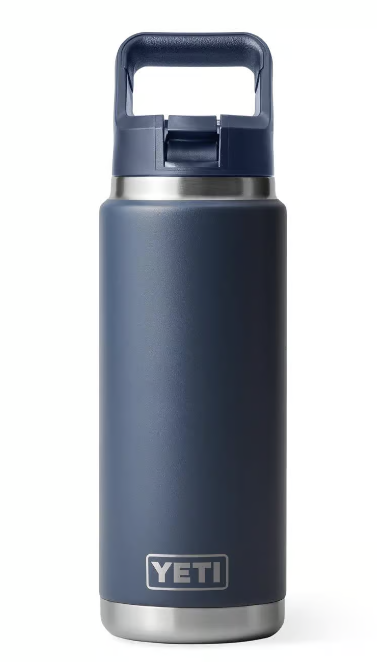 YETI Rambler 26 oz Bottle with Straw Cap, Navy