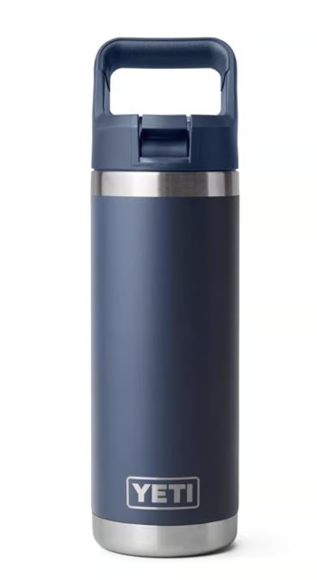 YETI Rambler 18 oz Bottle with Straw Cap, Navy