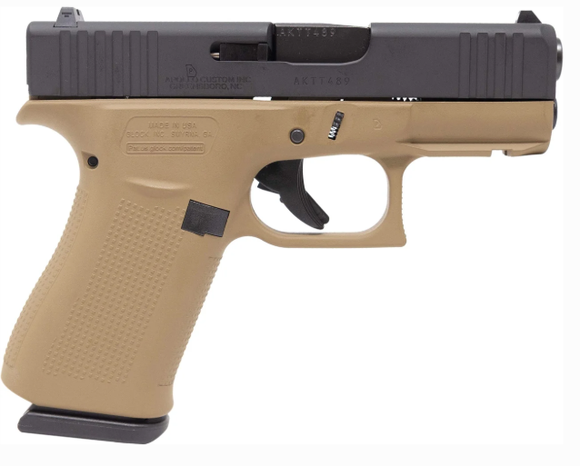 GLOCK 43X 9mm 3.41" 10rd Pistol, FDE/ Black - 00864FRN - Glock