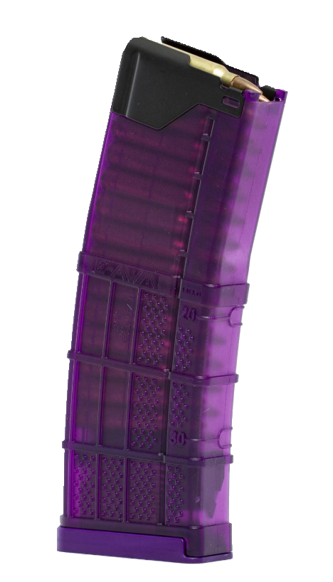 Lancer L5 Advanced Warfighter 5.56x45 30 Round AR-15 Magazine, Translucent Purple - Lancer Systems