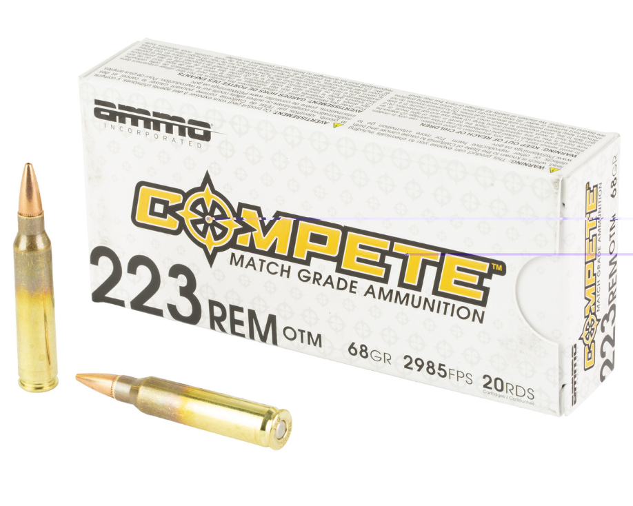 Ammo Inc Match .223 Remington 68 gr BTHP 20rds Rifle Ammo for Target Precision - 223068BTHPA20 - Ammo Inc