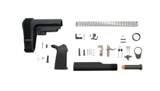 DPMS 9mm SBA3 MOE with Panther Polished Trigger Pistol Lower Build Kit, Black - Dpms