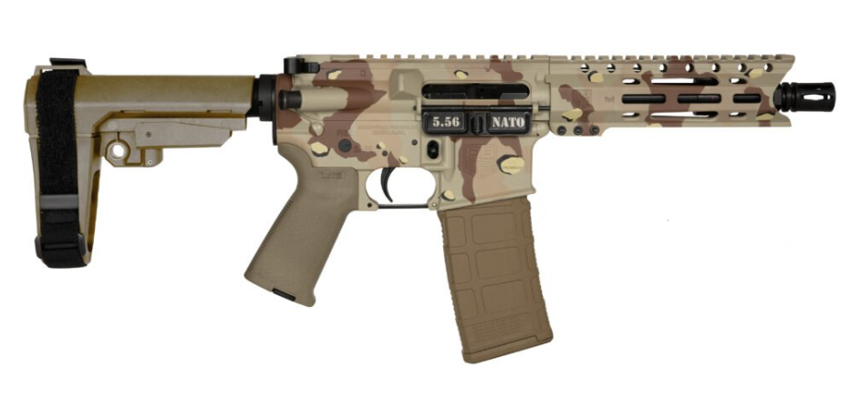 Diamondback DB15 7" 5.56 Pistol, Chocolate Chip Camo with SBA3 - Diamondback