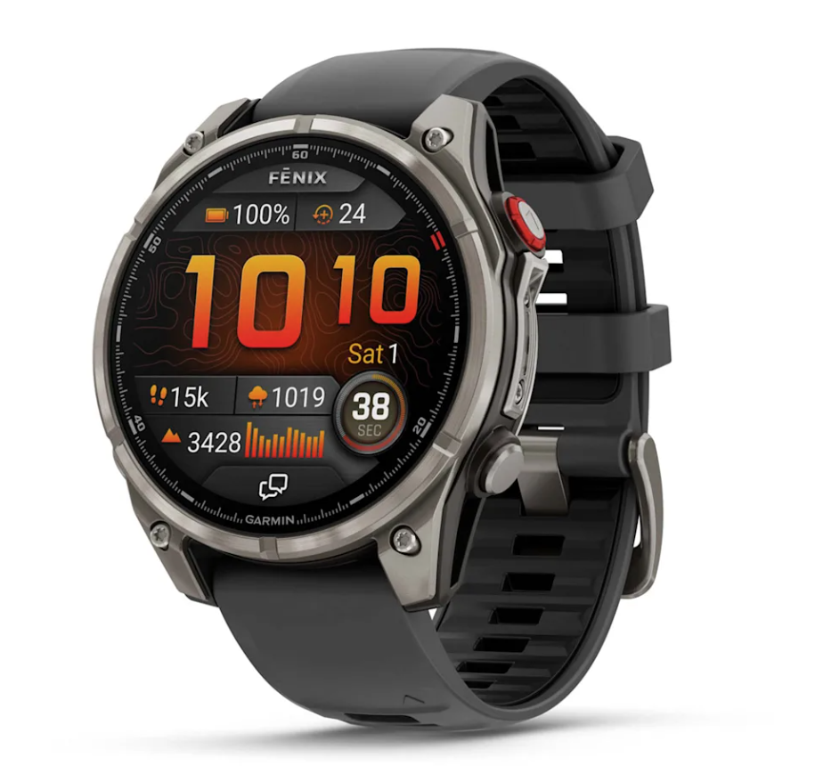 fenix 8 Pro - 47 mm, AMOLED, Sapphire, Titanium with Graphite/Black Silicone Band - Garmin