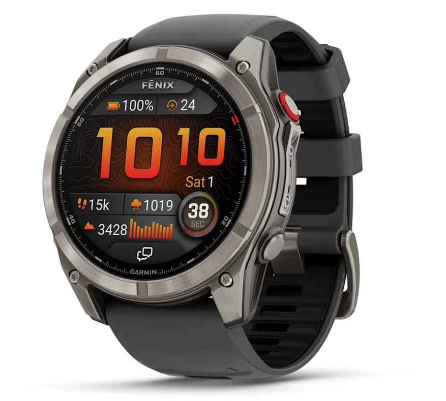 fenix 8 Pro - 51 mm, AMOLED, Sapphire, Titanium with Graphite/Black Silicone Band - Garmin