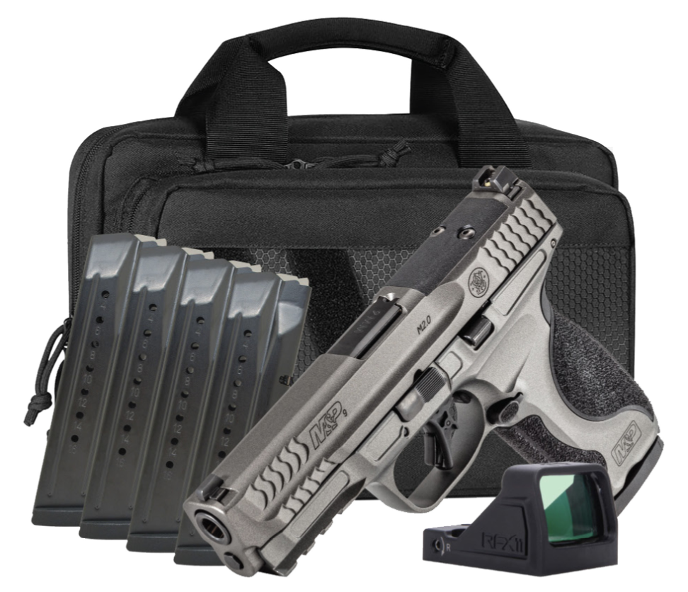 S&W Bundle M&P9 M2.0 Metal 4.25" 9mm (5)17rd OR Pistol, Gray NTS with RFX11 Optic and Savior Bag - 14722 - Smith & Wesson