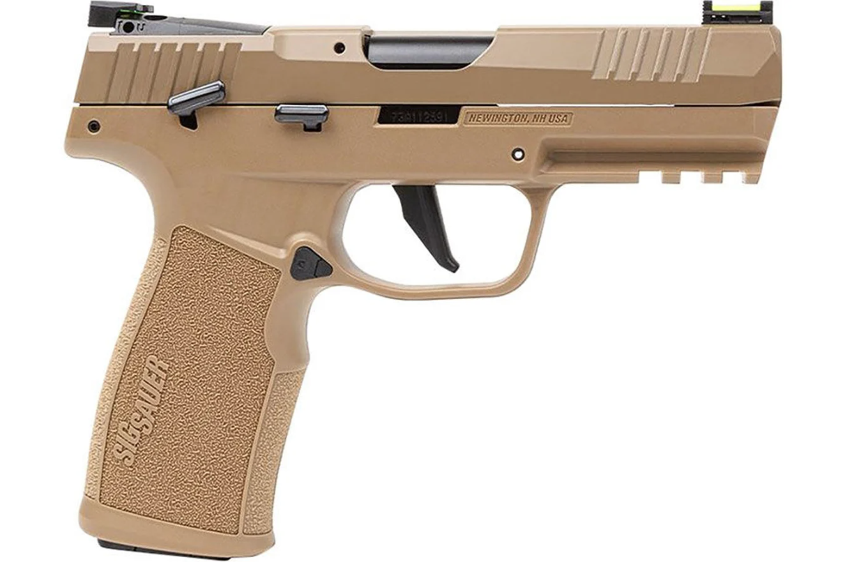 Sig Sauer P322, 4" .22 LR O.R. 20rd Pistol, Coyote Tan w/ Fiber Optic Sights - 322CCAS - Sig Sauer