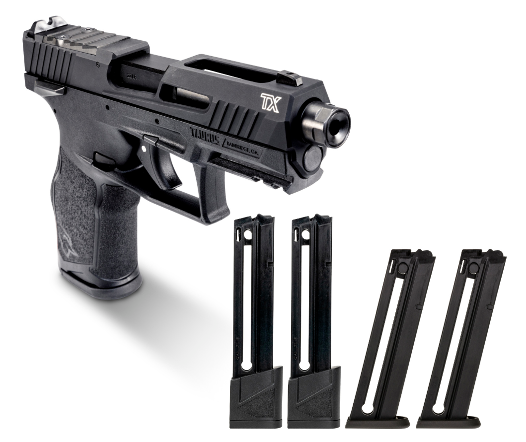 Taurus TX22 T.O.R.O Gen2 4.1" 22LR Pistol, Black w/ (3)16rd and (2)22rd Mags - 1-2TX22P141-5XMAG - Taurus