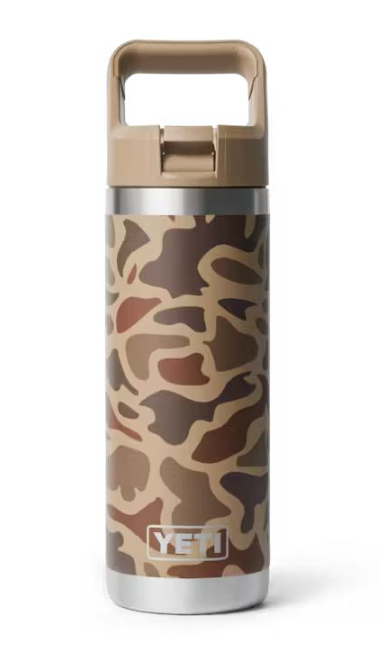 Yeti Rambler 18 oz Straw Bottle Wetlands Camo