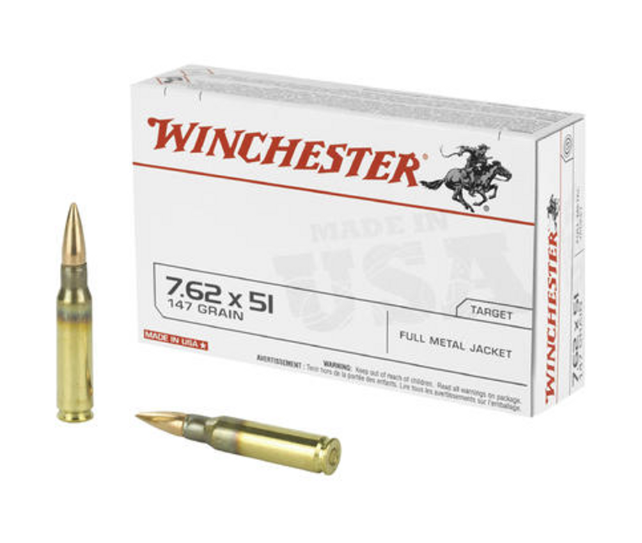 Winchester USA 7.62 Nato 147g FMJ Ammunition 20rds - Q3130 - Winchester