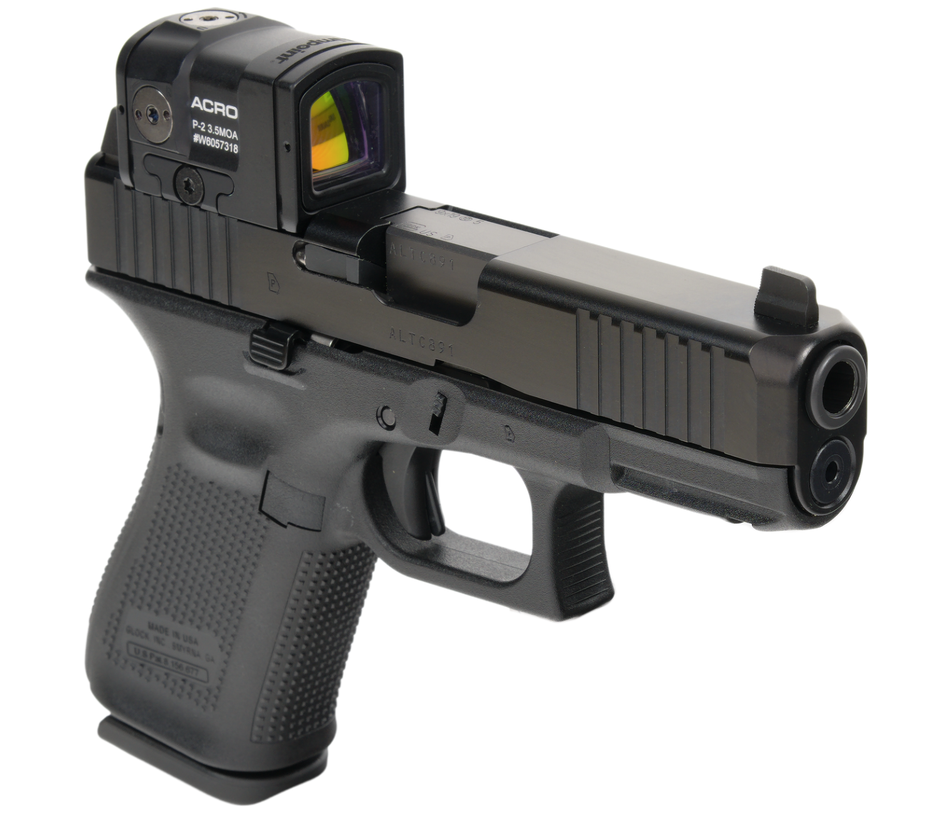 GLOCK 19 Gen 5 MOS 4" 9mm (2)15rd Pistol, Black w/ Aimpoint ACRO P2 - UA195S303MOS7A1 - Glock
