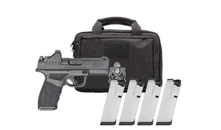Springfield Gear Pac Hellcat Pro OSP 3.7" 9mm (4)15rd Pistol, Black w/ Green Dot and Bag - Springfield Armory