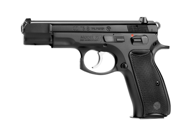 CZ 75B 50th Anniversary 4.6" 9mm 16rd Pistol, Black - 91162 - Cz