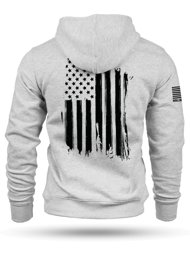 Nine Line Tailgater America Hoodie, Heather Grey - Small