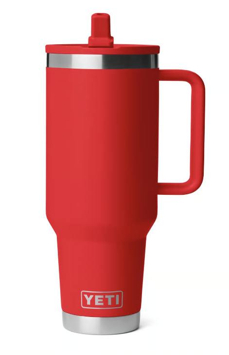 Yeti Rambler 40 oz Travel Straw Mug, Rescue Red