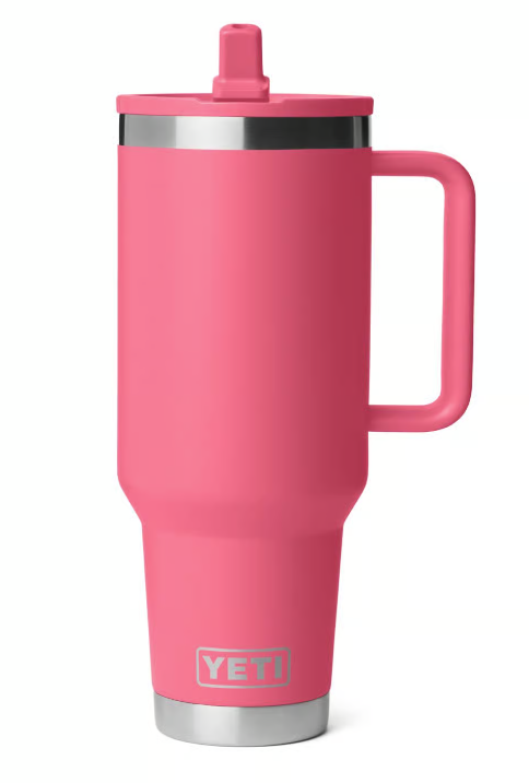 Yeti Rambler 40 oz Travel Straw Mug, Tropical Pink