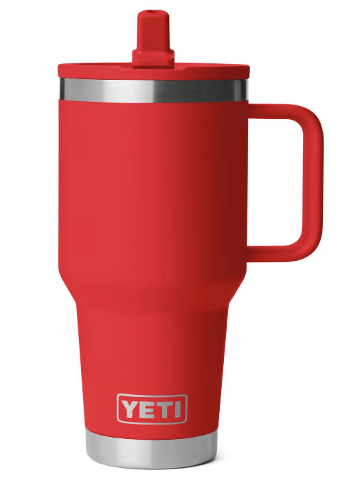 Yeti Rambler 30 oz Travel Straw Mug, Rescue Red