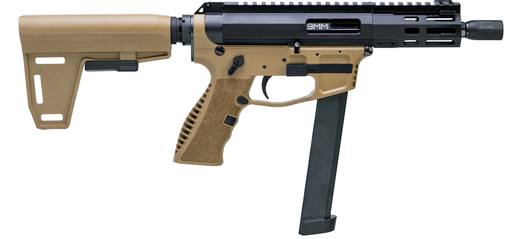 G-Force Jawbone 5" 9mm 33rd Pistol, Black/FDE - GFHYB5FDE - G-Force