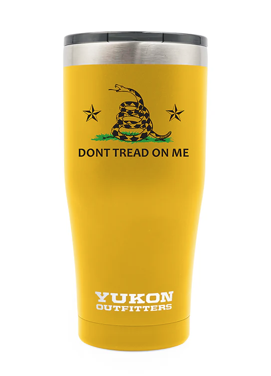 Yukon Outfitters 20 oz Tumbler - Gold w/ Don't Tread on Me