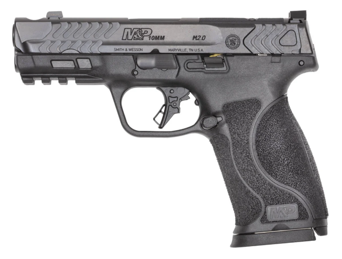 Smith & Wesson PC M&P M2.0 4" 10MM Carry Comp (2)15rd O.R Handgun, Black - 14413 - Smith & Wesson