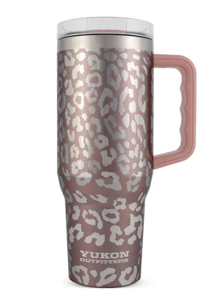 Yukon Outfitters 40 oz Fit Forty, Rose Gold Leopard - YH40RGL