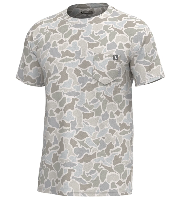 Local Boy S/S Heather Blend Crew, Saltwater Camo - 2X-Large