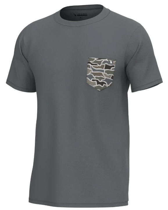 Local Boy S/S Heather Blend Crew, Graphite/Cool Oak Localflage - X-Large