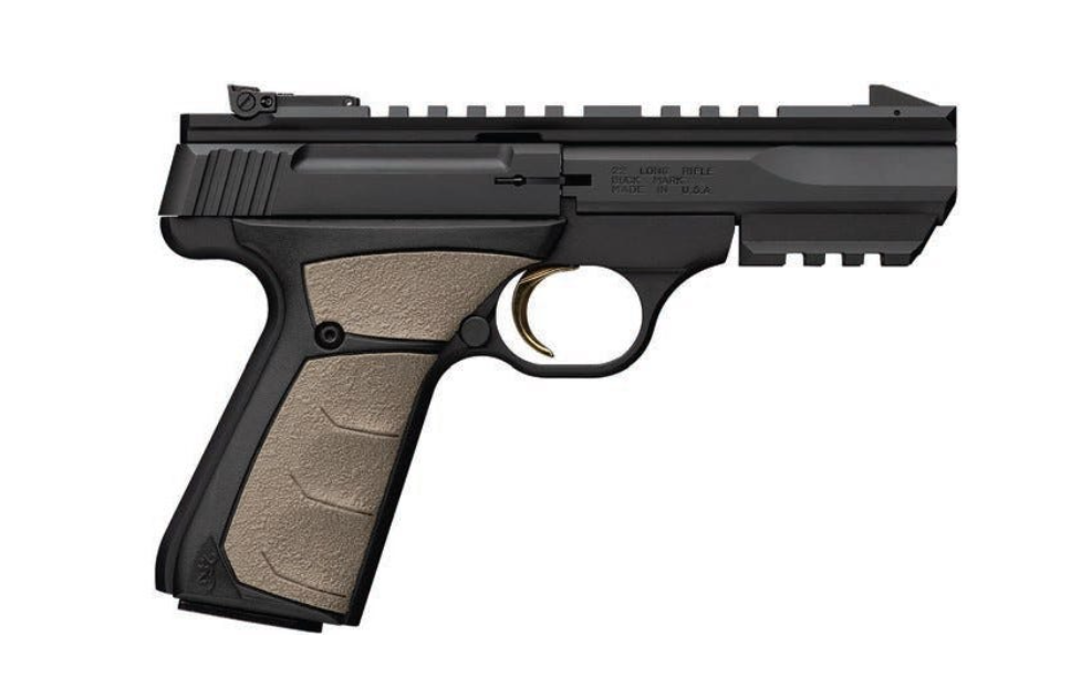 Browning Buck Mark Black Label 4" .22LR 10rd Pistol, Black/FDE - 051601490 - Browning
