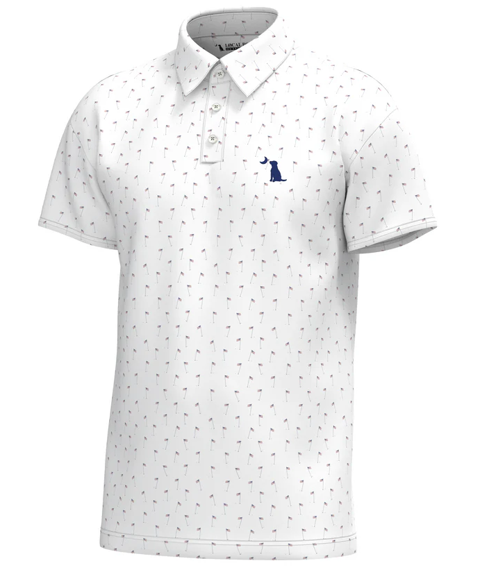 Local Boy Dirty Myrtle Polo USA 19th Hole, Red/White/Blue - Large