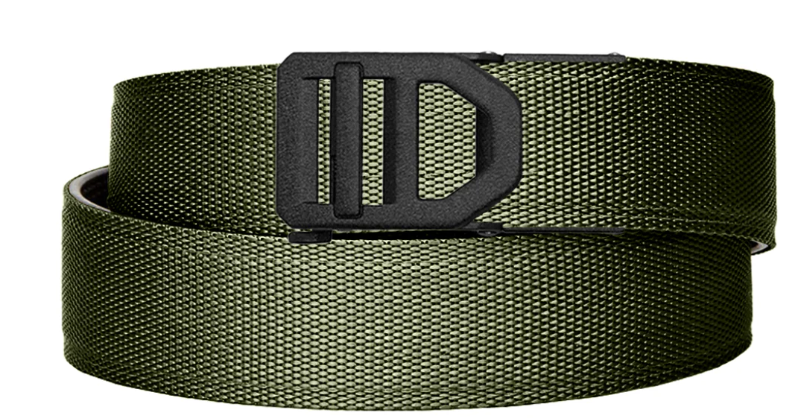 Kore Essentials Tactical Nylon Gun Belt, Ranger Green - X5 Black Buckle - X5-TACGRN