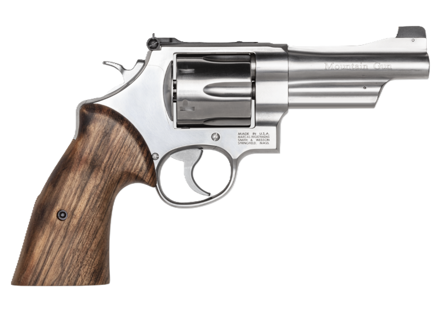 Smith and Wesson 629 Mountain Gun 4" 44 Mag 6rd Revolver, SS Bear Hug Grips/Gold Bead/No IL - 14041 - Smith & Wesson