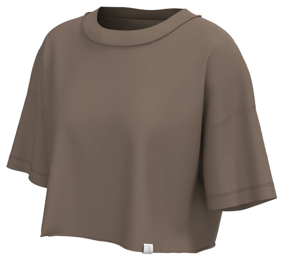 Local Boy Local Girl Boxy Crop Tee, Cocoa - Small