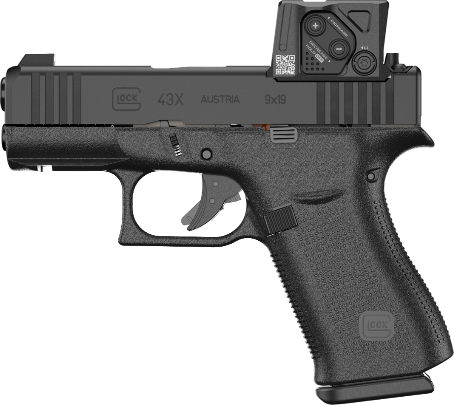 Glock G43X 3.39" 9mm 10rd Pistol, Black w/ MOS8 Rail and Aimpoint COA- UX4350B01FRMOS8A4 - Glock