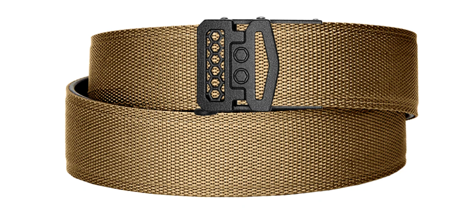 Kore Essentials Tactical Nylon Gun Belt, Coyote - X10 Black Buckle