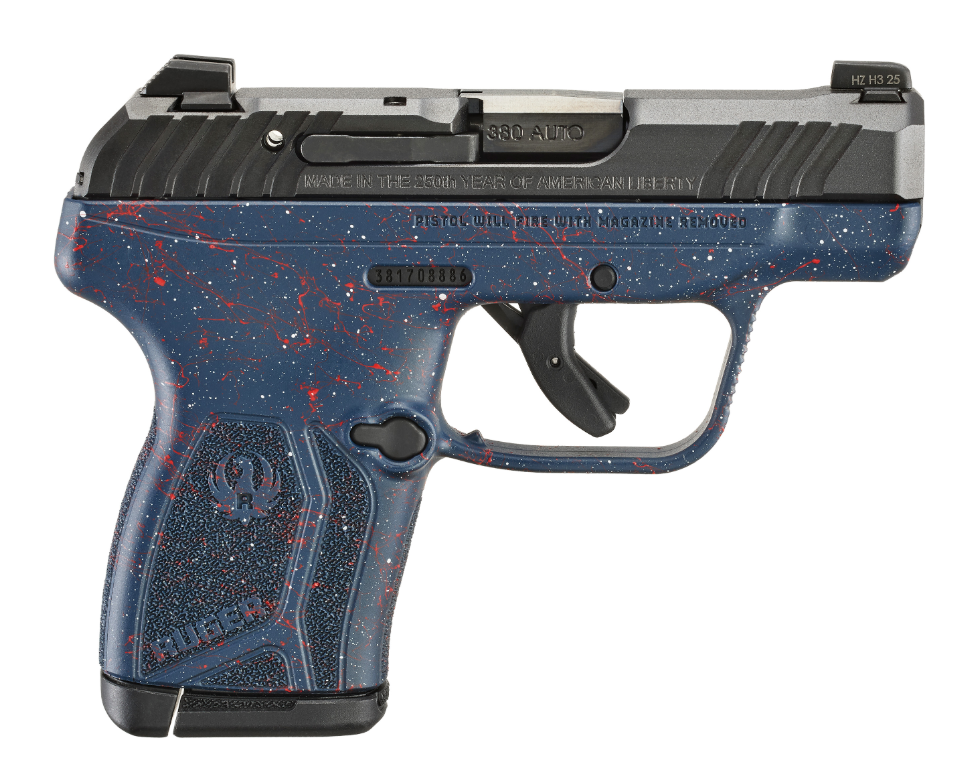 Ruger LCP MAX 250th 2.8" .380 ACP Pistol, Black/Blue - 13778