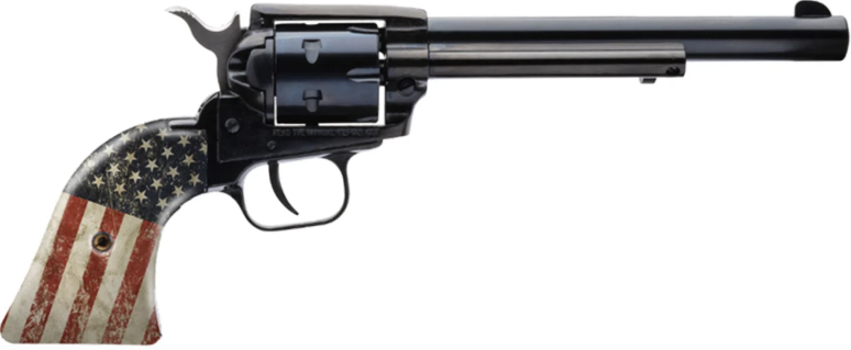 Heritage Heritage Rough Rider 6.5" 22 LR 6rd Revolver Black, Black Oxide, US Flag Grip - RR22B6-USF02