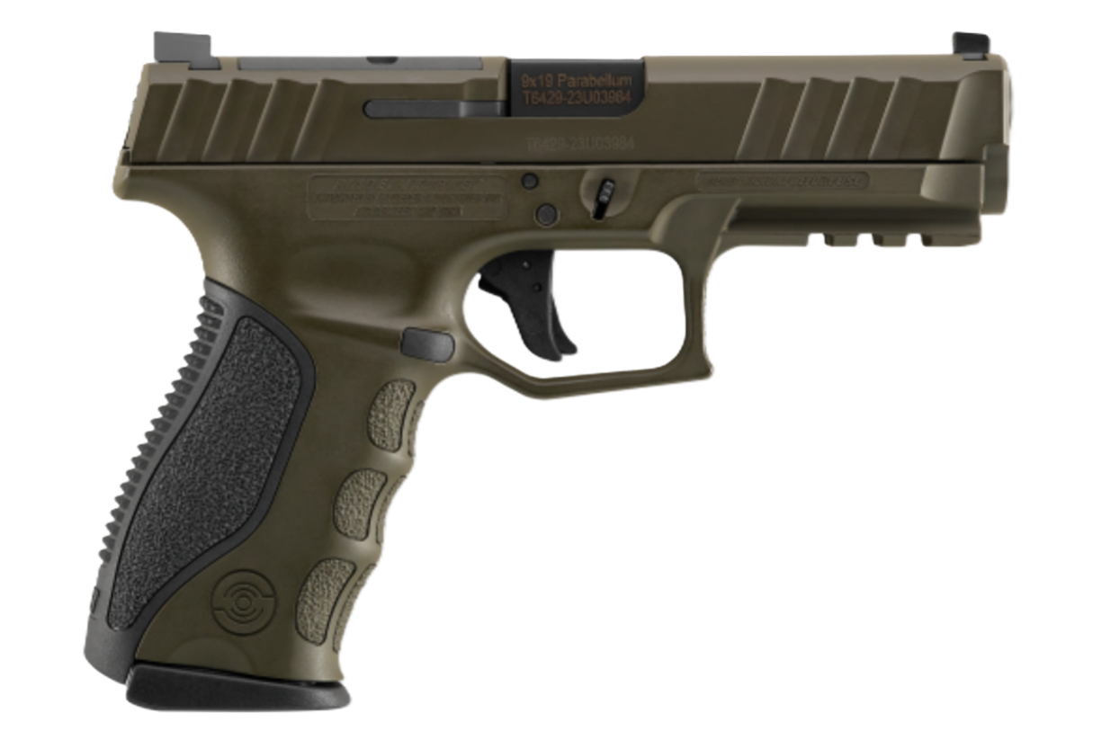 Stoeger STR-9 Mid-Size Optic Ready NS 4.1" 9mm (2)15rd Pistol, OD Green - 317A20 - Stoeger