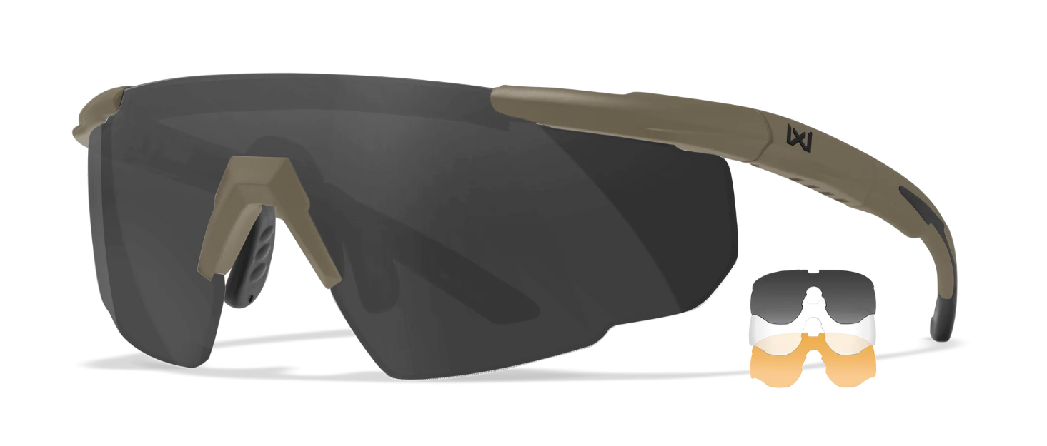 WILEY X 308T Saber Advanced - Matte Tan - Gray/Rust/Clear - Wiley X