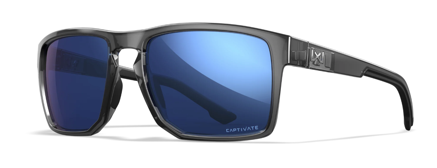Wiley X WILEY X Founder Captivate, Crystal Gray - Blue Mirror