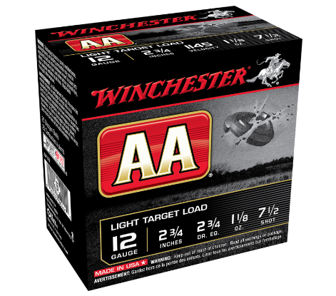 Winchester 12ga 2.75" Wads Light 1-1/8oz #7.5 Shotshell Ammunition 25rds - AA127