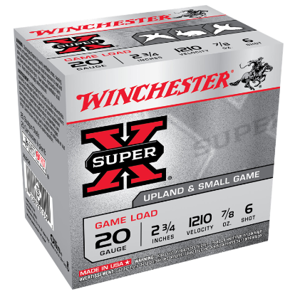 Winchester 20ga 2.75" 7/8oz #6 Super-X Game Load Shotshell Ammunition 25rds - XU206