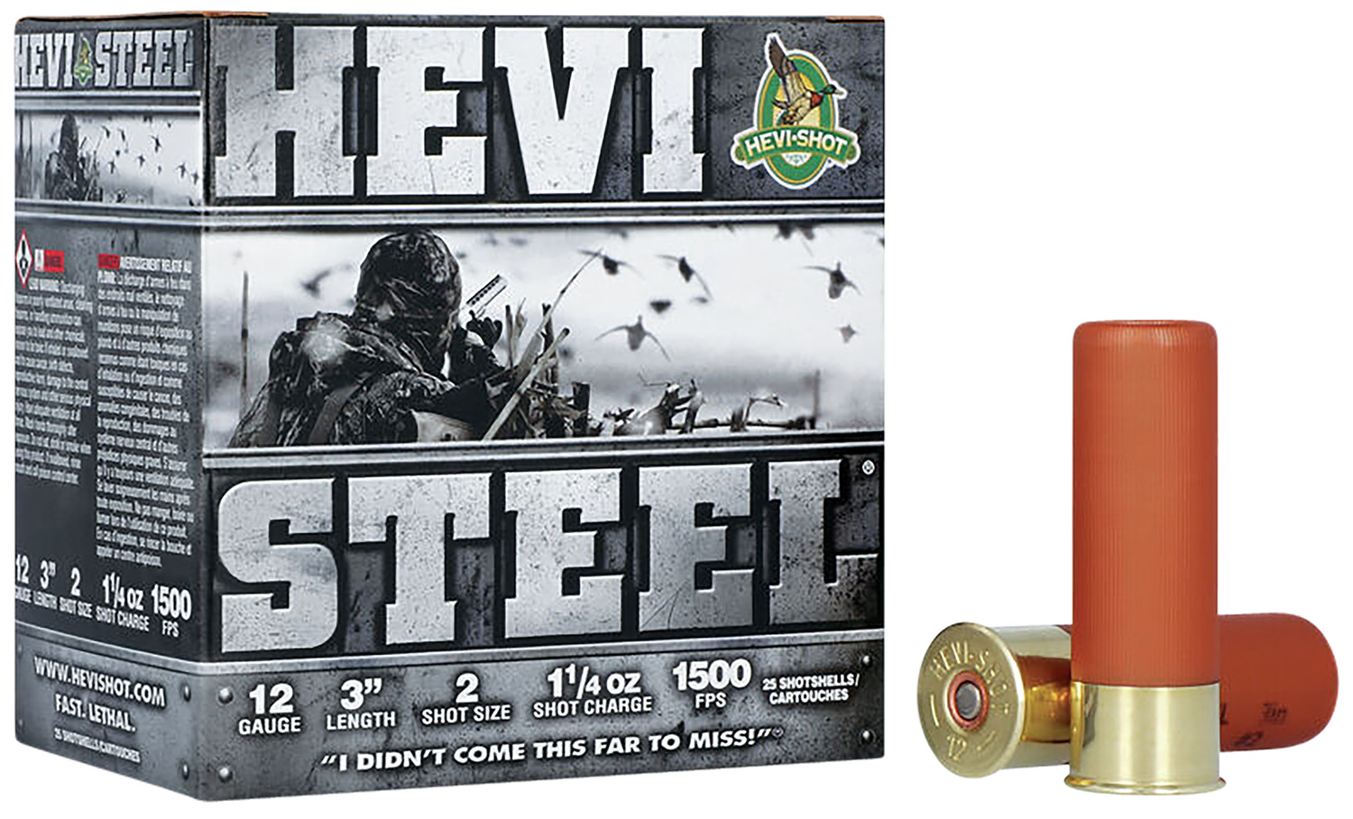 Hevi-Shot 12ga 3" 1-1/4 #2 HEVI-Steel Shotshell Ammunition 25rds - 60002 - Hevi-Shot