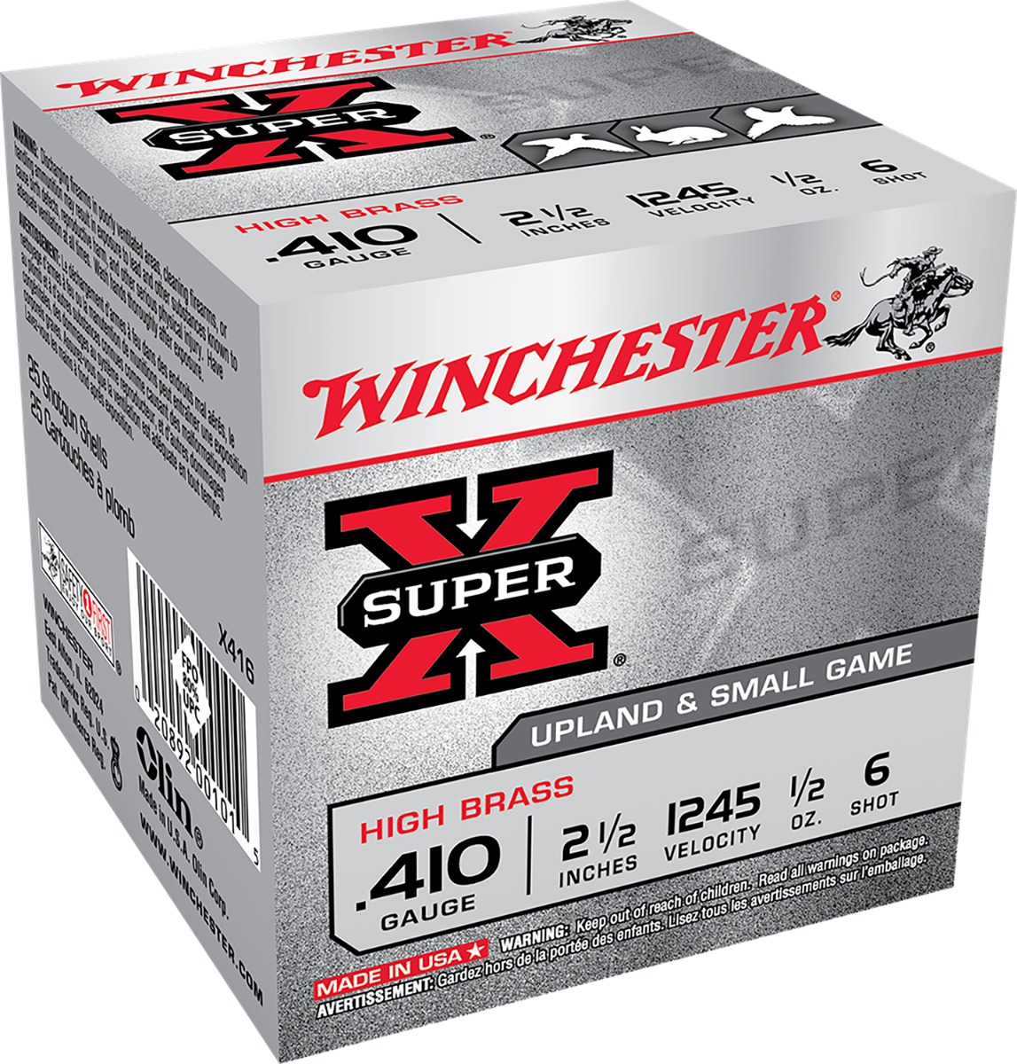 Winchester 410ga 2.5" #6 Super-X Ammunition 25rds - X416 - Winchester