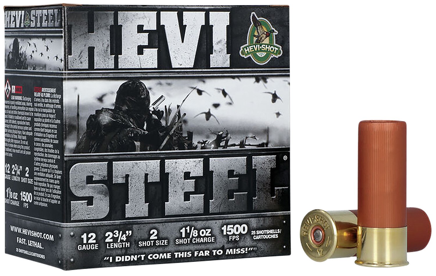 Hevi-Shot 12ga 2.75" 1 1/8oz #2 Hevi-Steel Shotshell Ammunition 25rds - 61222 - Hevi-Shot