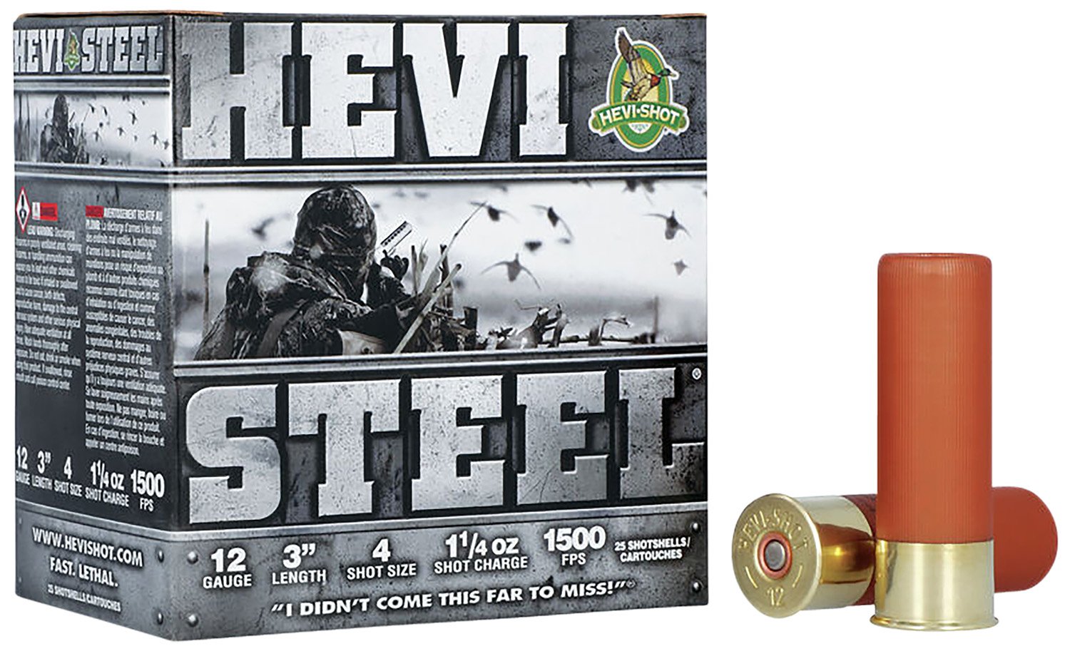 Hevi-Shot 12ga 3" 1-1/4 #4 HEVI-Steel Shotshell Ammunition 25rds - 60004 - Hevi-Shot